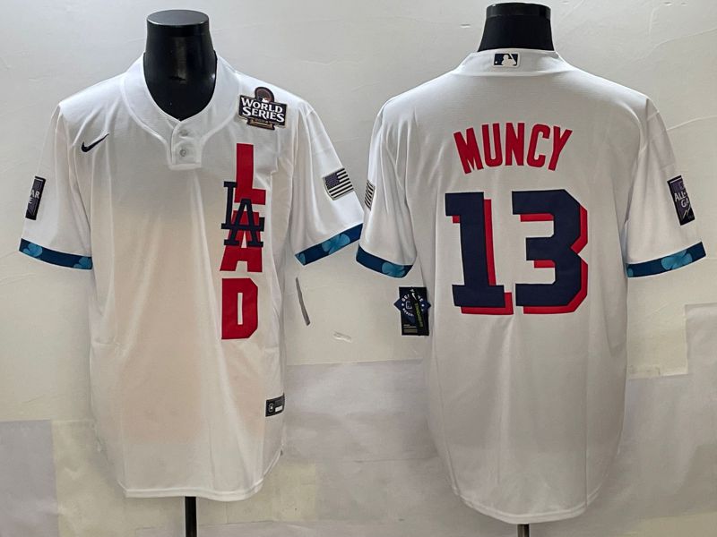 Men 2025 Los Angeles Dodgers #13 Muncy White All star Nike MLB Jersey style 5
